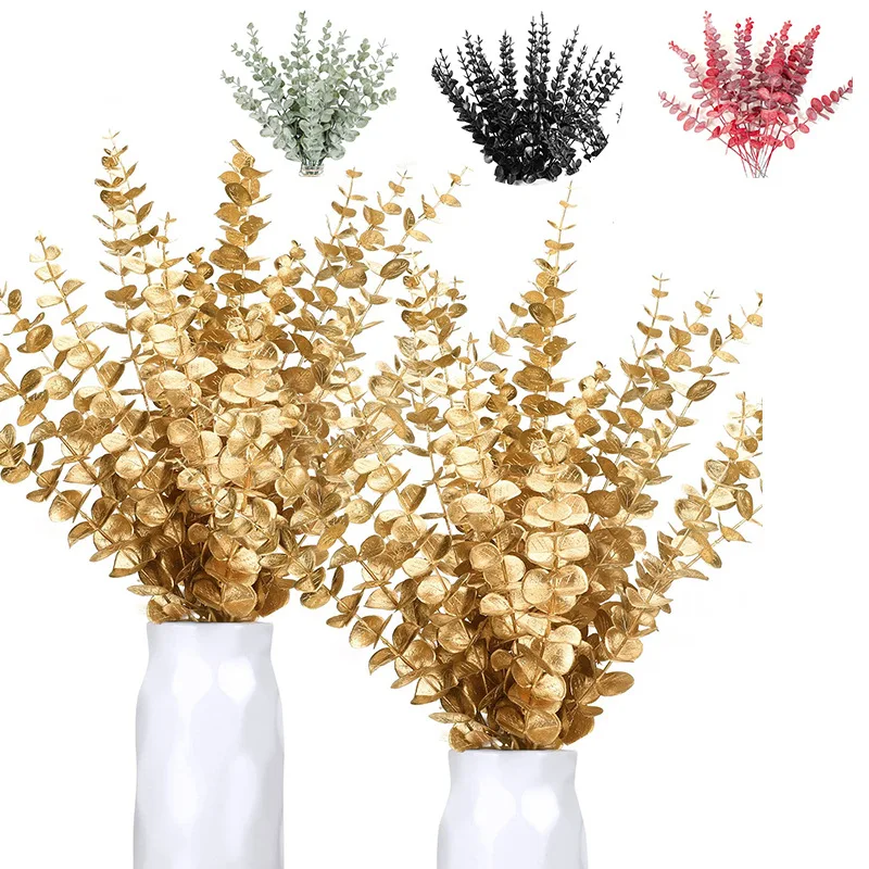 10PCS-Gold-Eucalyptus-Leaf-Artificial-Plants-Diy-Christmas-Fake-Plant-Flower-Bouquet-Ornament-Home-Garden-Party.webp 10PCS Gold Eucalyptus Leaf Artificial Plants Diy Christmas Fake Plant Flower Bouquet Ornament Home Garden Party Wedding Decor - Image 1