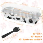 50pcs cake Box Foil Loaf Pan Homemade Cake Bake Mold of Home Shop Baking Wedding Party Cheesy Cheese Bread Container Dessert Box - Image 2