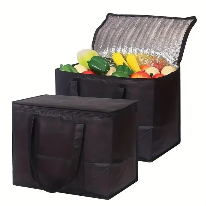 Large Capacity Insulated Grocery Bags Foldable Reusable Soft Cooler Bag Lightweight Hot Cold Takeout Food Delivery Bag - Image 1