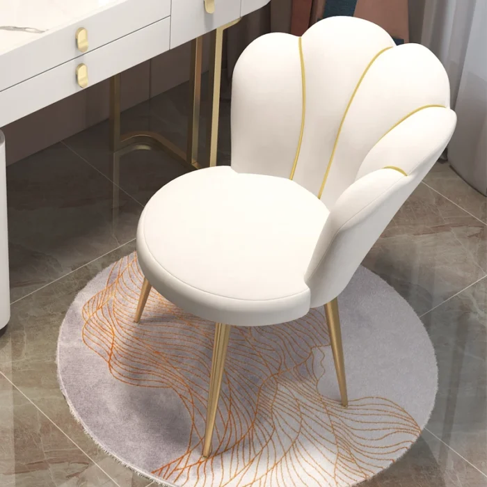 Modern velvet living room relax chair Dining room backrest stool INS design bedroom makeup chair dresser stool Nordic Furniture - Image 1