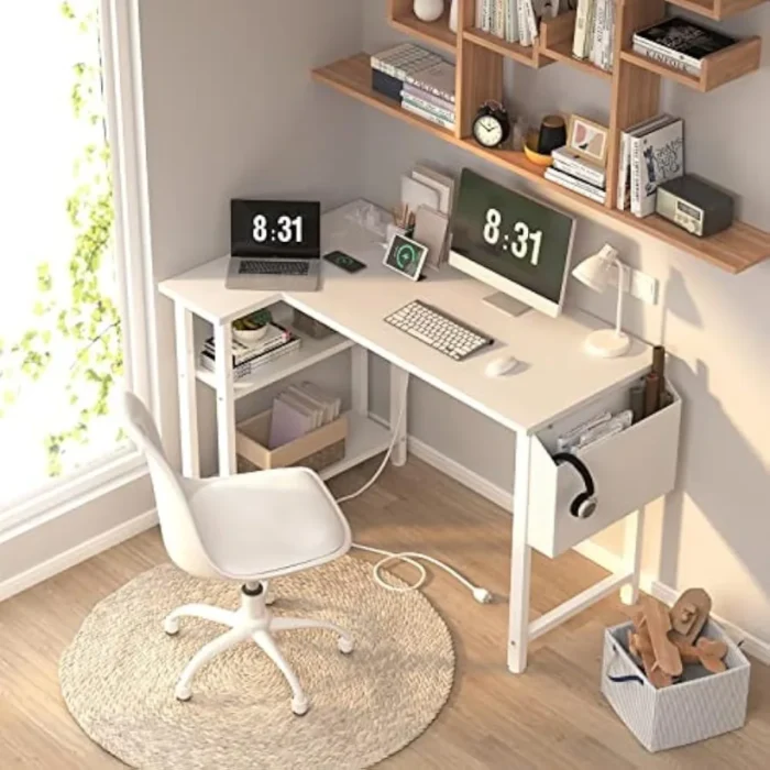 Table Computer Desks L-Shaped Desk PC Desks 40 Inch Small Corner Desk for Small Space Home Office Furniture Pliante Reading Room - Image 1