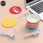 USB Power Suply Tea Coffee Cup Mug Warmer Heating Cup Mat Pad Coasters for Office Gadget Cartoon Original Wood Grain Mug Pad - Image 3